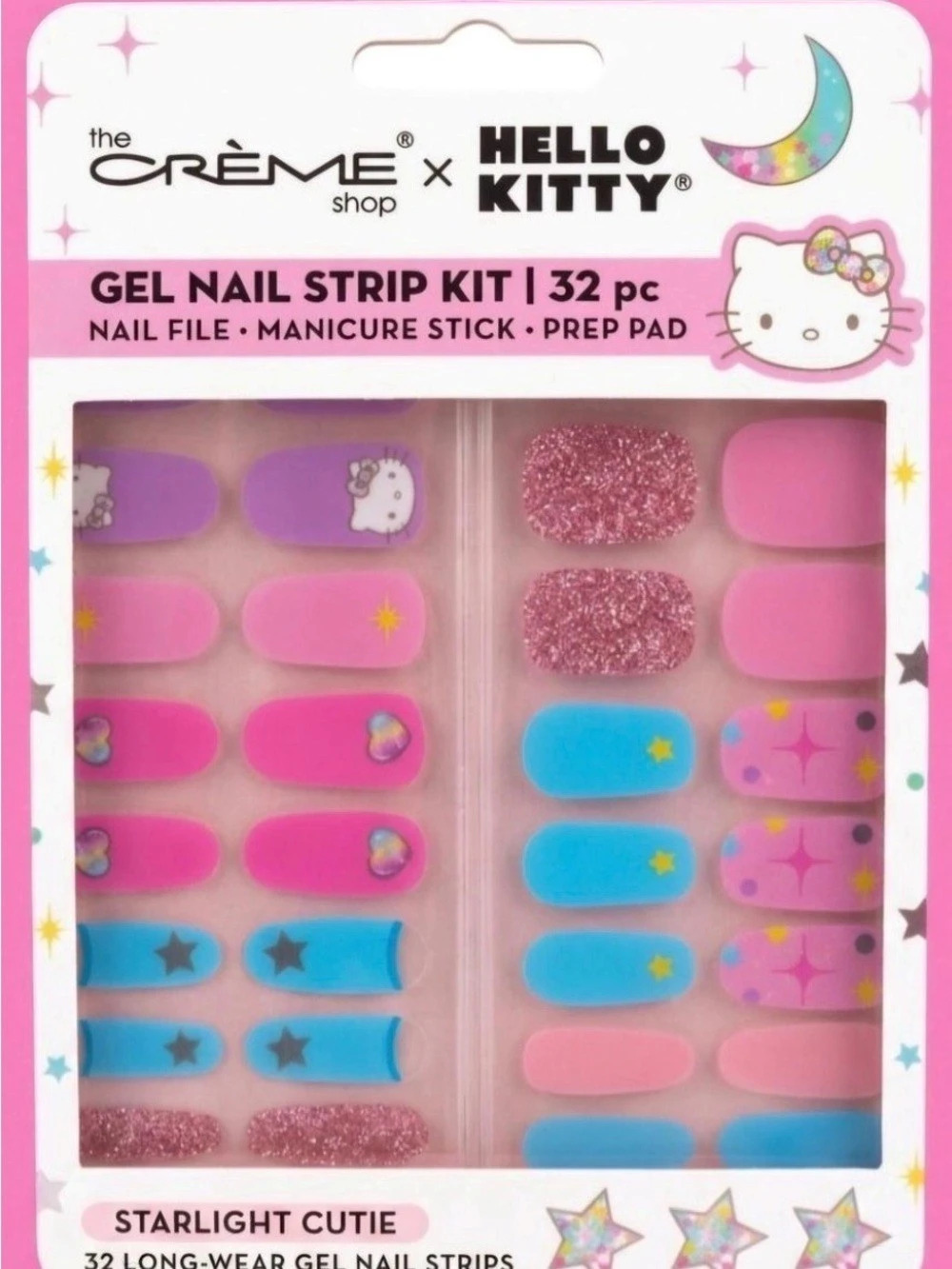 The Crème Shop x Hello Kitty Starlight Cutie Gel Nail Strip Kit 32 pc NWT